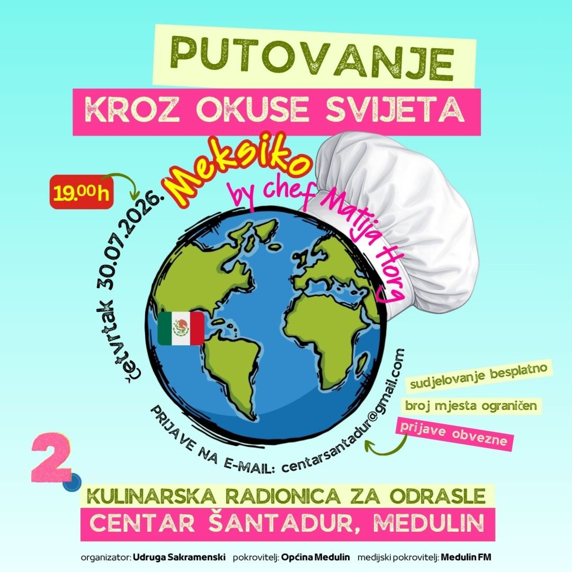 Ljetne kulinarske radionice u medulinskom Šantaduru - Meksička kuhinja uz chefa Matiju Horga